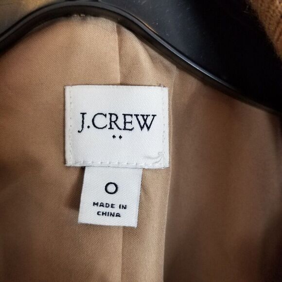 J.Crew Factory Women Village coat Sz 0 Beige Wool Blend Zip Up Preppy City - Picture 7 of 8